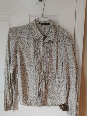 DKNY Jeans Size 10 Women's Button Down Floral Top
